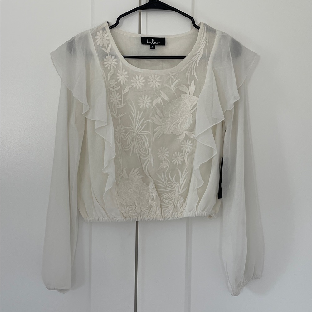 NWT • Lulu's • Ruffled Long Sleeve Top - Picture 6 of 8